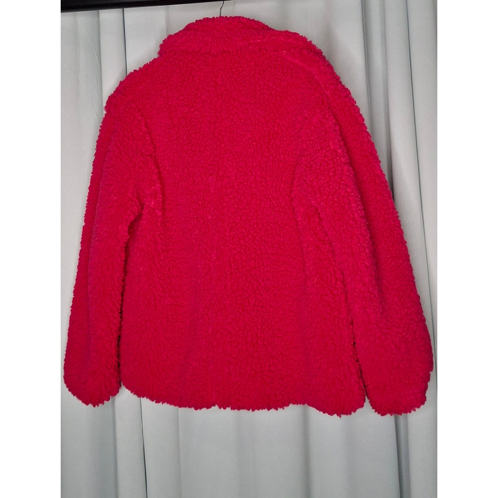 UGG Gertrude Short Teddy Faux Shearling Coat Jacket PINK Cerise Size XS - Picture 4 of 13